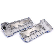 BMW Aluminum Valve Cover Set (Wrinkle Blue) - NRW Design S65VCWBLU
