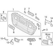 Audi Grille - Genuine Audi 4K0853651BRU6