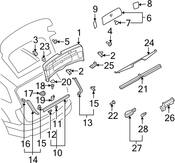 Audi Liftgate Trim - Genuine Audi 4L0867608A4PK