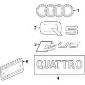 Audi Hatch Emblem - Genuine Audi 80F8537422ZZ