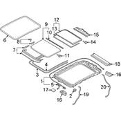 Audi Sunroof Glass Hardware Kit - Genuine Audi 4M8877331A