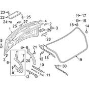 Audi Deck Lid Trim - Genuine Audi 4N0827597