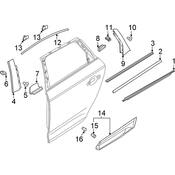 Audi Door Reveal Molding - Genuine Audi 80A839644H