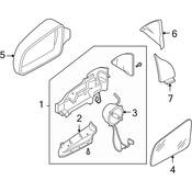 Audi Door Mirror Glass - Genuine Audi 8E0857535C