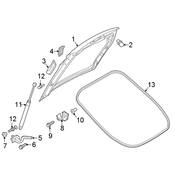 Audi Liftgate Support Strut Holder - Genuine Audi 8J8827439D