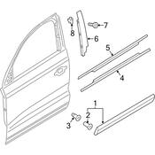 Audi Door Window Belt Weather Strip - Genuine Audi 8U0837477