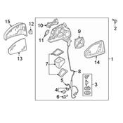 Audi Door Mirror Trim Ring - Genuine Audi 8W68571099B9