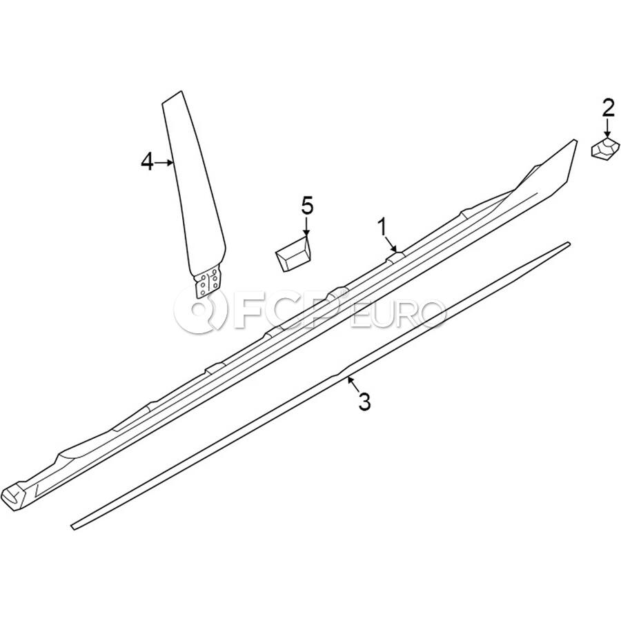 Audi Porsche Rocker Panel Molding Insulator - Genuine Audi 8W8854868 ...