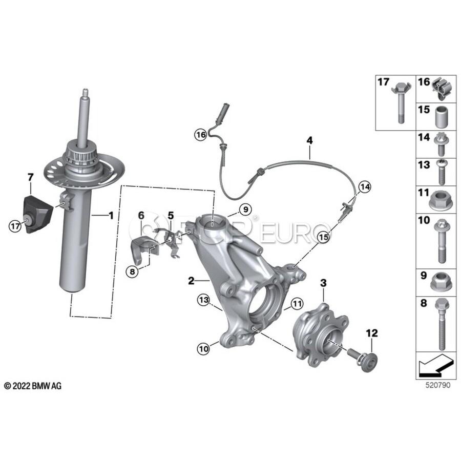 BMW Suspension Subframe Vibration Damper - Genuine BMW 31108865593 ...