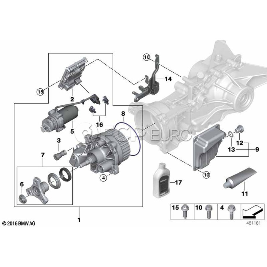 BMW Haldex Oil Filler Cap w/ Oil Check Screw - Genuine BMW 33118600494 ...