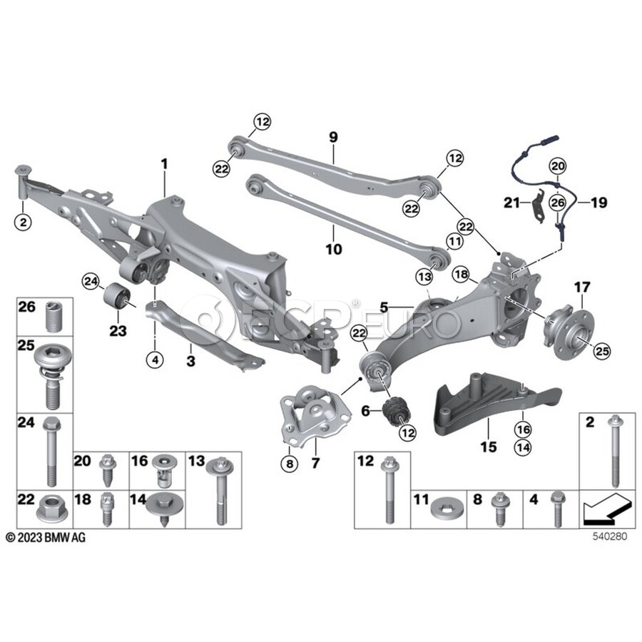 BMW Suspension Control Arm - Genuine BMW 33326881362 | FCP Euro
