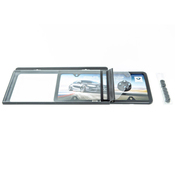 BMW Slimline Licnense Plate Frame with BMW Roundel Valve Stem Caps (Black) - Genuine BMW 82122456416