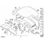 BMW Headliner Fastener Kit, Convertible - Genuine BMW 54347110761