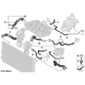 BMW Radiator Coolant Hose - Genuine BMW 17125A6E1A9