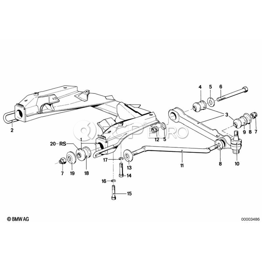 BMW Subframe/Tension Strut Bushing - Genuine BMW 31128881082 | FCP Euro