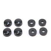 BMW Slimline License Plate Frame with BMW Roundel Valve Stem Caps (Black) - Genuine BMW 82122456416