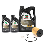 Porsche Engine Oil Change Kit (5W-30) - Castrol 92ABASEOILKTCS
