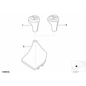 BMW Leather Shift Knob-5-Speed-Clasp Angular (Perlglanz Chrom) - Genuine BMW 25117536019