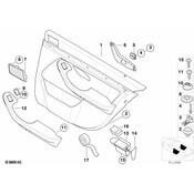 BMW Rear Right Loudspeaker Cover (Black) - Genuine BMW 51428196574