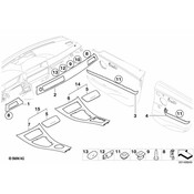 BMW Cover Centre Console (Alu-Feinschliff) - Genuine BMW 51169145141