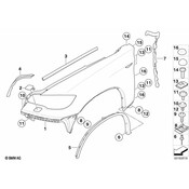 BMW Cover Wheel Arch Front Left (Black) - Genuine BMW 51777176235
