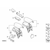 BMW Cover Centre Armrest Rear (Black) - Genuine BMW 51169110484