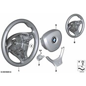 BMW Cover M Steering Wheel Black Multif. (Sportlenkrad) - Genuine BMW 32337841892
