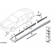 BMW Rocker Panel Molding Bracket - Genuine BMW 51777357140