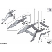 BMW Floor Pan Reinforcement Bracket - Genuine BMW 41007469334