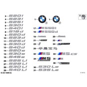 BMW Fender Emblem (M) (Cerium Grey) - Genuine BMW 51148094237