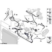 BMW Engine Coolant Hose - Genuine BMW 17125B41600