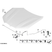 BMW Hood Release Handle Bracket - Genuine BMW 51437434345
