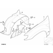 BMW Fender Liner Front Right - Genuine BMW 51718402444