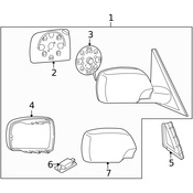 Land Rover Door Mirror Glass - Genuine Land Rover CRD000280