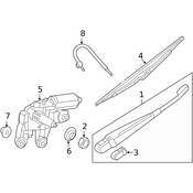 Land Rover Back Glass Wiper Arm - Genuine Land Rover LR003297
