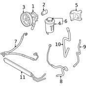 Land Rover Power Steering Return Hose - Genuine Land Rover LR011489
