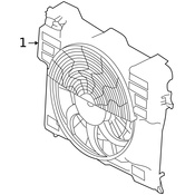 Land Rover A/C Condenser Fan Assembly - Genuine Land Rover LR020124