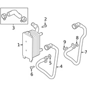 Land Rover Auto Trans Oil Cooler Hose - Genuine Land Rover LR032140