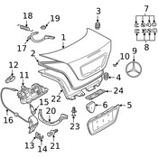 Mercedes License Plate Trunk Insert - Genuine Mercedes 20375001819999