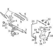 Mercedes Windshield Wiper Arm   - Genuine Mercedes 2158202144