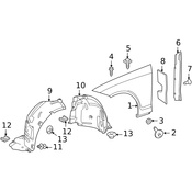 Mercedes Fender Splash Shield - Genuine Mercedes 2186902330