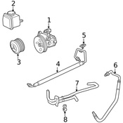 Mercedes Power Steering Pressure Hose - Genuine Mercedes 2203204572
