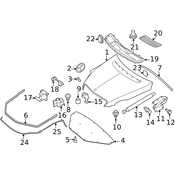 Mercedes Hood Lift Support - Genuine Mercedes 2519800664