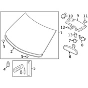 Volvo Interior Rear View Mirror Cover - Genuine Volvo 31371107