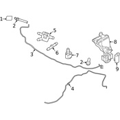 Volvo Headlight Washer Hose - Genuine Volvo 32237559