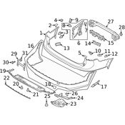 Volvo Bumper Molding Bracket - Genuine Volvo 31663026