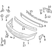 Volvo Bumper Cover Bolt - Genuine Volvo 986168