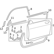 Porsche Door Window Seal - Genuine Porsche 98653790100