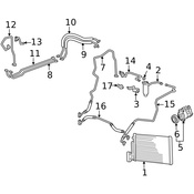 Porsche A/C Refrigerant Hose - Genuine Porsche 98657309905