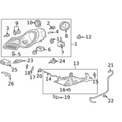 Porsche Headlight Range Control Servomotor - Genuine Porsche 99663112500